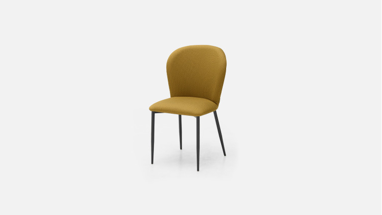 Chaise en tissu tweed gris SHELL | Personnalisez la vôtre