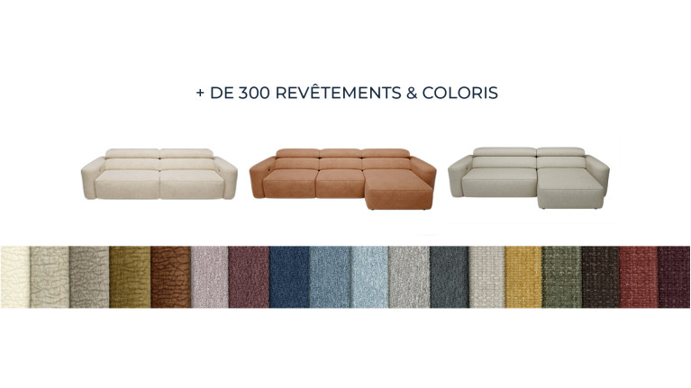 Canapé droit avec relaxation électrique RÉVÉLATION