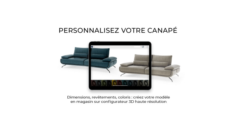 Canapé 3 places PACHA | Dossiers avance-recule & accoudoirs réglables
