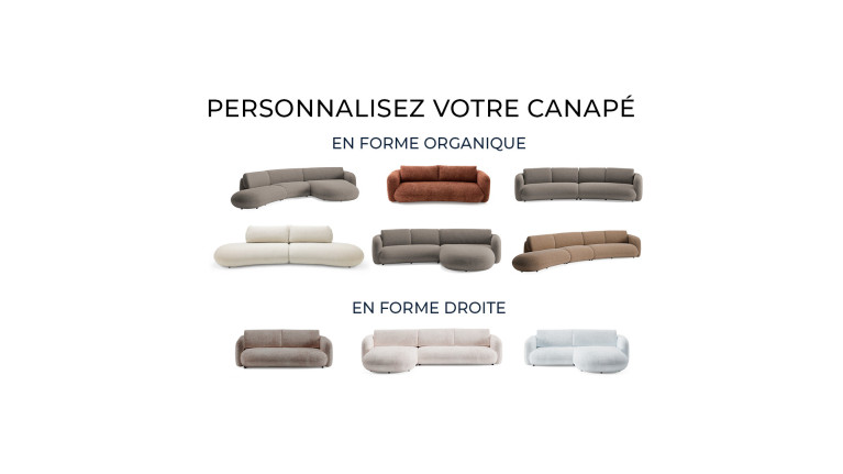 Canapé 4 places organique ASTRAL | Courbes douces & modulable