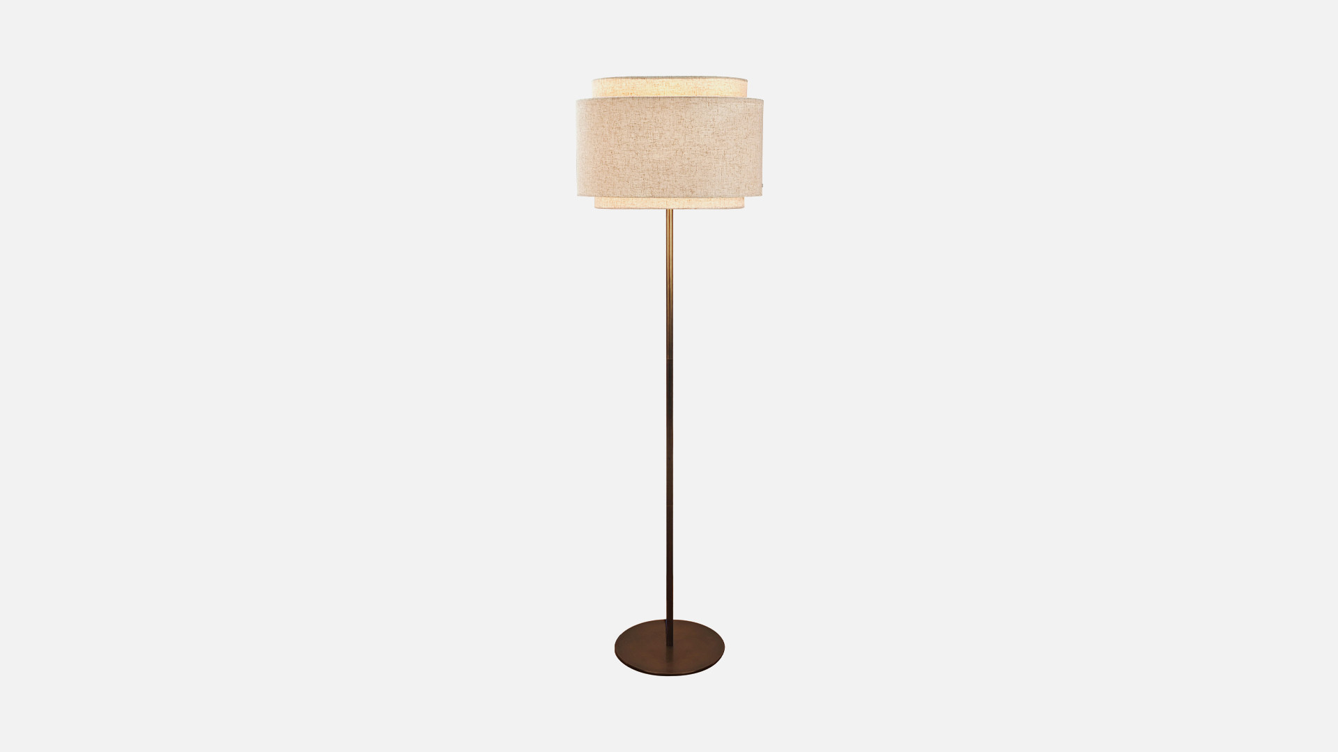 Lampadaire TAKAI en textile et laiton | Design élégant