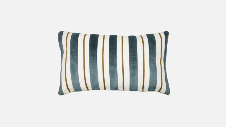 Coussin JOSHUA brodé | Coussin rayé 30x50 cm
