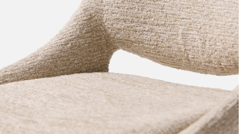 Chaise pivotante 360° CHAPI tissu bouclé – Piétement acier