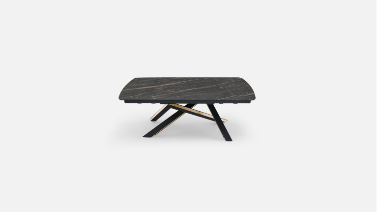 Table extensible ONTARIO, plateau céramique et piètement étoile