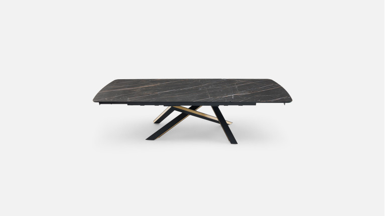 Table extensible ONTARIO, plateau céramique et piètement étoile