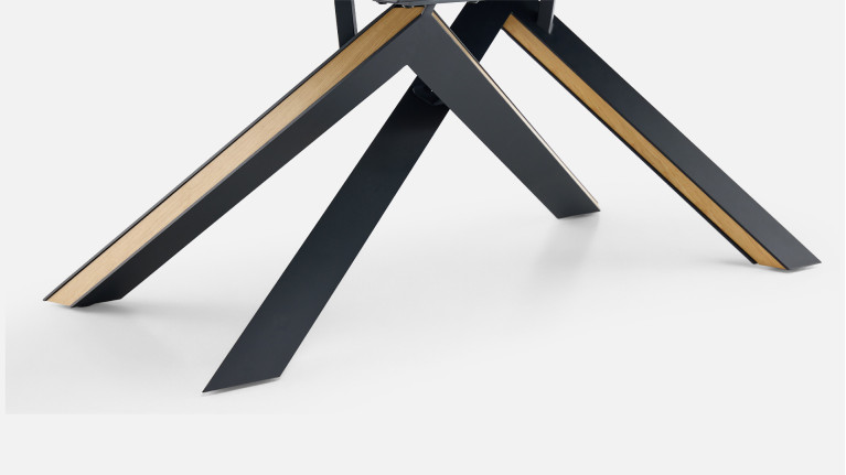 Table extensible ONTARIO, plateau céramique et piètement étoile