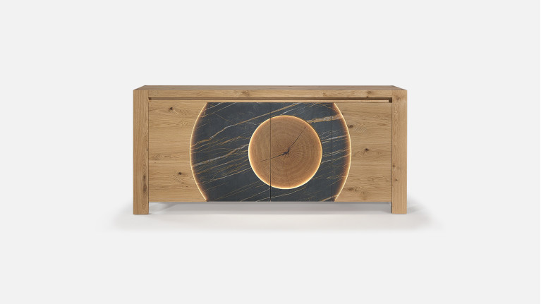 Buffet 4 portes VOGE, Bois et façade céramique