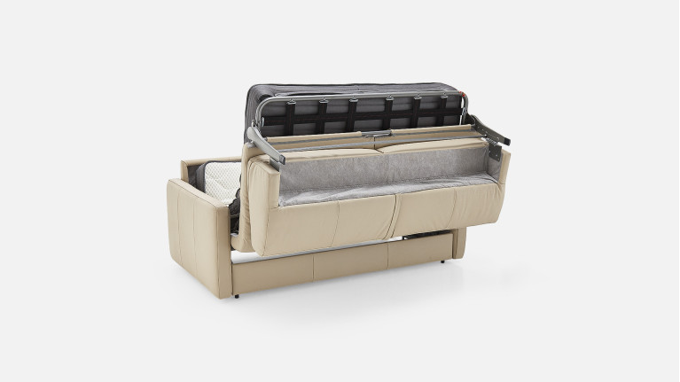 Canapé convertible cuir EMILIE gain de place élégant