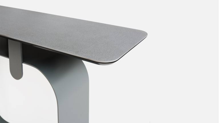 Console QUADRA structure métal et plateau céramique graphite