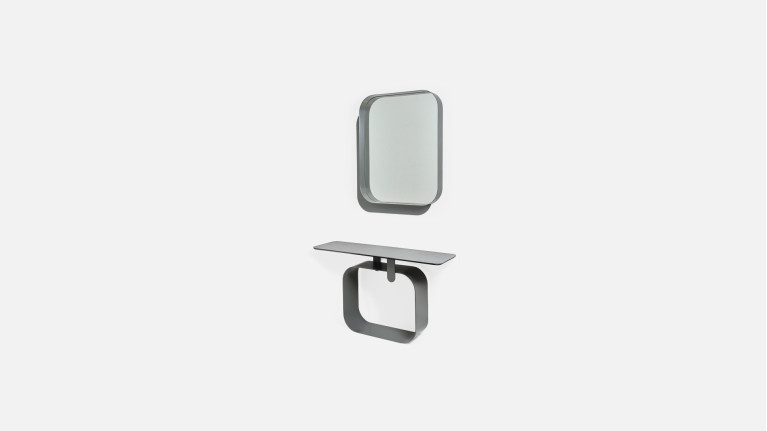 Miroir QUADRA verre et cadre en fer laqué