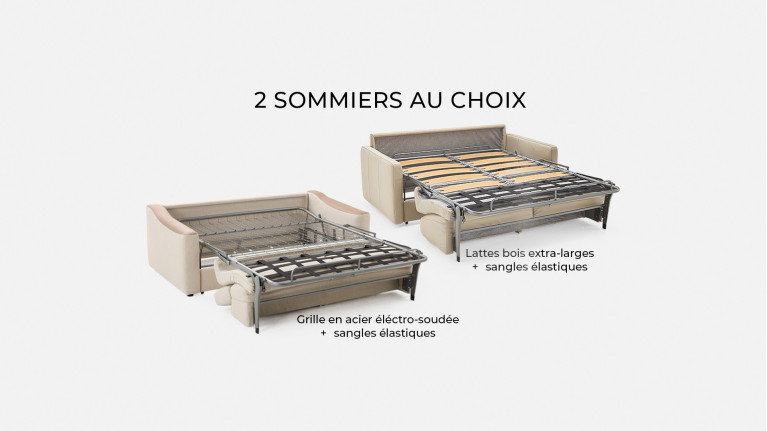 Canapé convertible FOX – Tissu, 4 tailles, matelas 18 cm