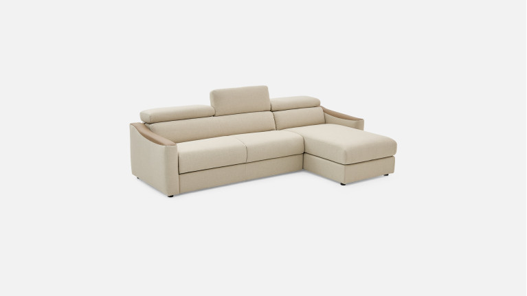Canapé d'angle convertible STRIKE tissu – Chaise longue et matelas HR