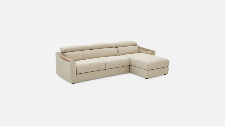 Canapé d'angle convertible STRIKE tissu – Chaise longue et matelas HR