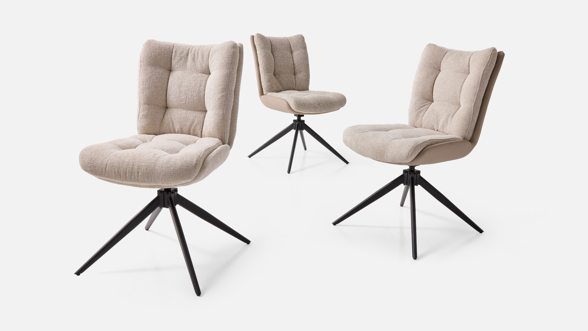 Chaise MOLTON pivotante en tissu bouclé – Confort & Design