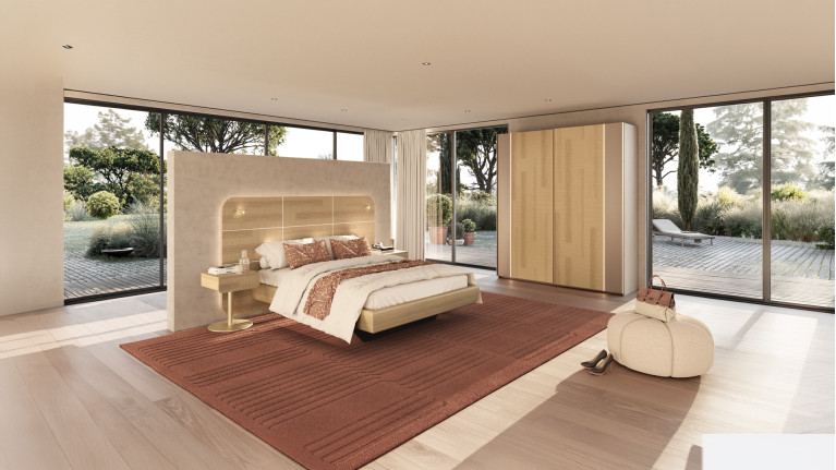 Armoire 2 portes coulissantes MAJESTIC – Miroir, éclairage LED