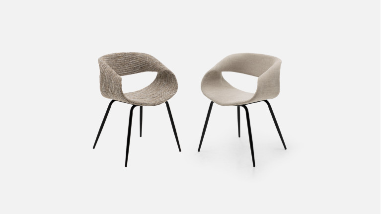 Chaise de salon design contemporain, en tissu, Perle