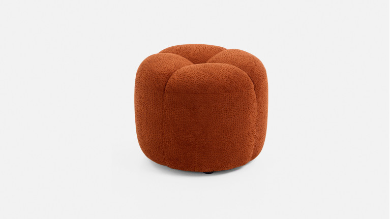 Pouf rond GLORIA, en tissu bouclette
