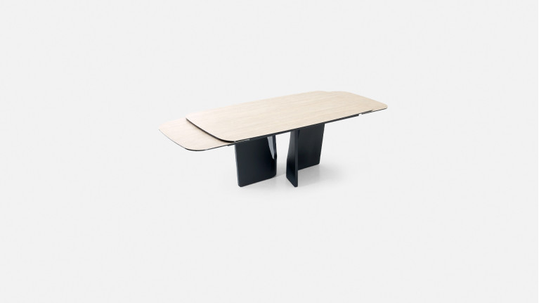 Table de repas extensible LYRA – Plateau céramique & Piétement Fer