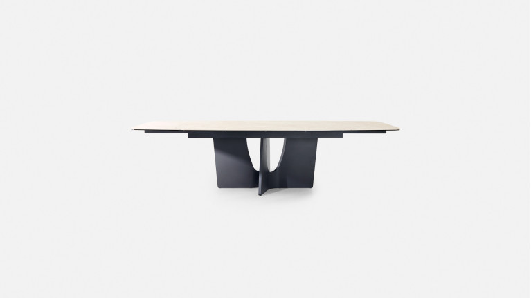 Table de repas extensible LYRA – Plateau céramique & Piétement Fer