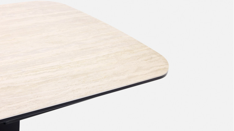 Table de repas extensible LYRA – Plateau céramique & Piétement Fer