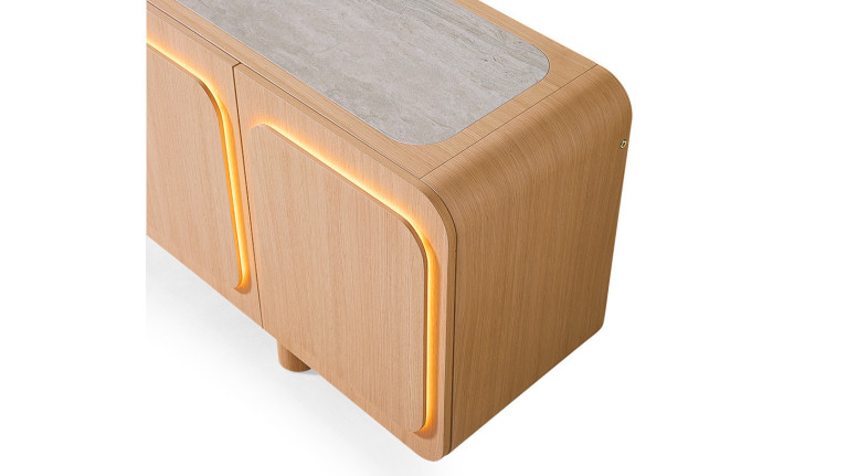 Buffet MINERA bois et placage eucalyptus 4 portes