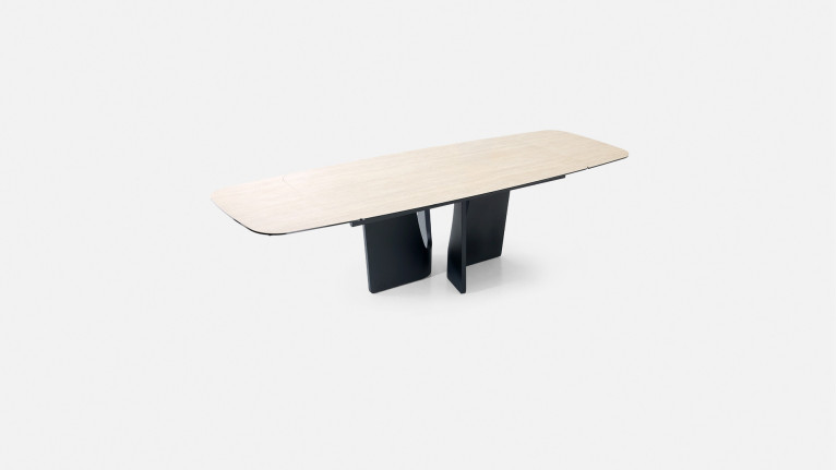 Table de repas extensible LYRA – Plateau céramique & Piétement Fer