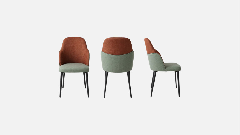 Chaise de salle à manger design italien en tissu, Bump